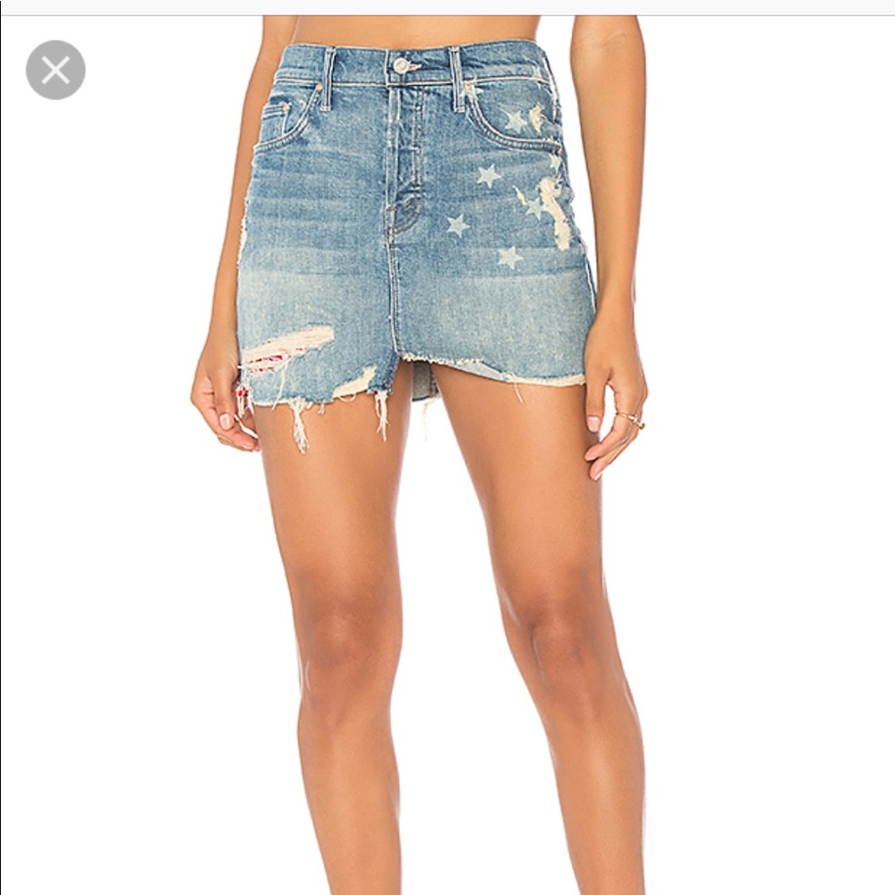 MOTHER vagabound jean mini skirt